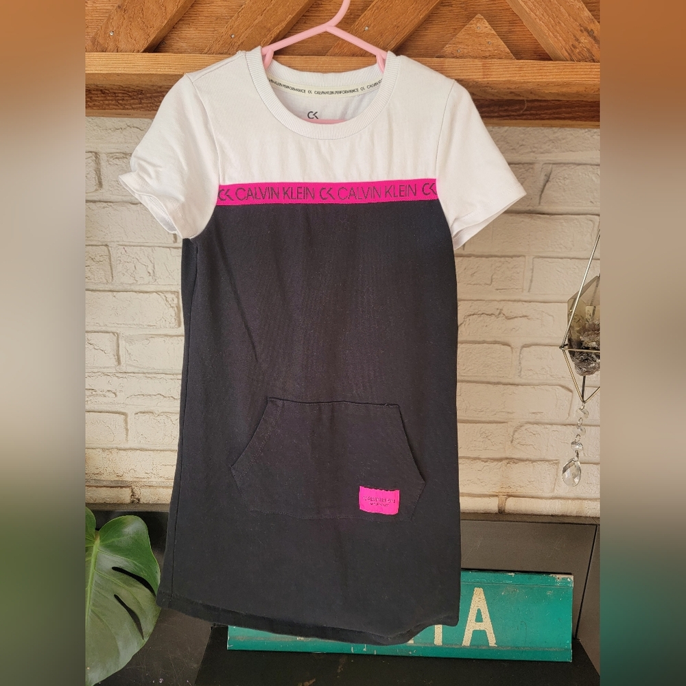 Calvin Klein Dress Girls Size S/7 Nwot Black White Logo Kids